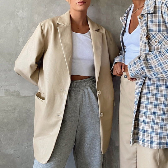 Heidi-Mode | Damen Oversized Jacke Mit Knopfverschluss Und Seitentaschen