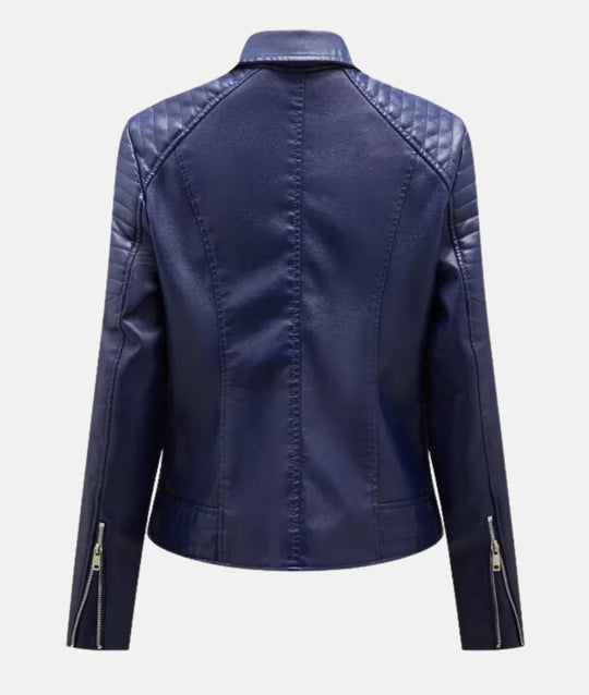 Heidi-Mode | Damen Lederjacke Ohne Kapuze Stilvolle Bikerjacke