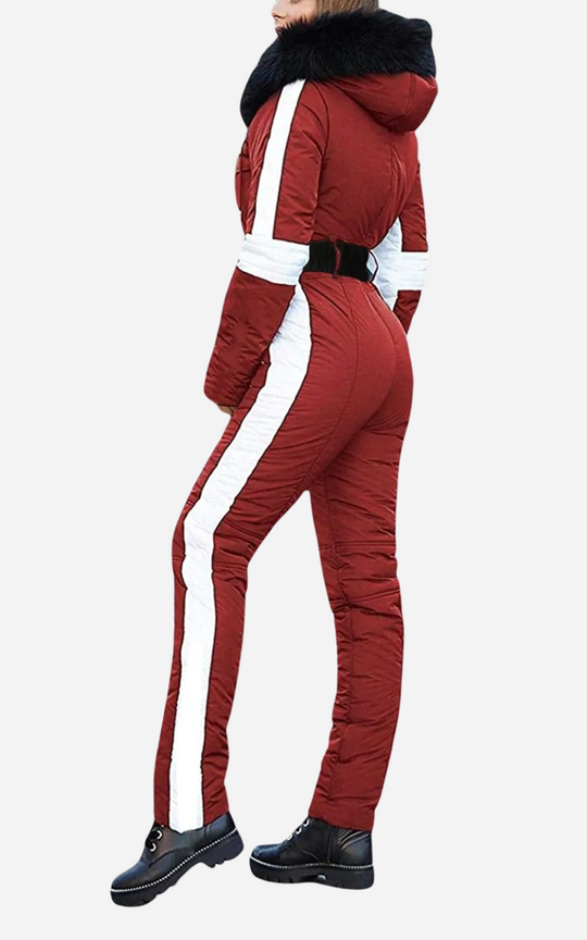 Heidi-Mode | Ski Overall 1 Stück mit Gürtel Damen Eleganz und Wärme