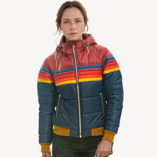 Heidi-Mode | Damen Pufferjacke mit Streifen