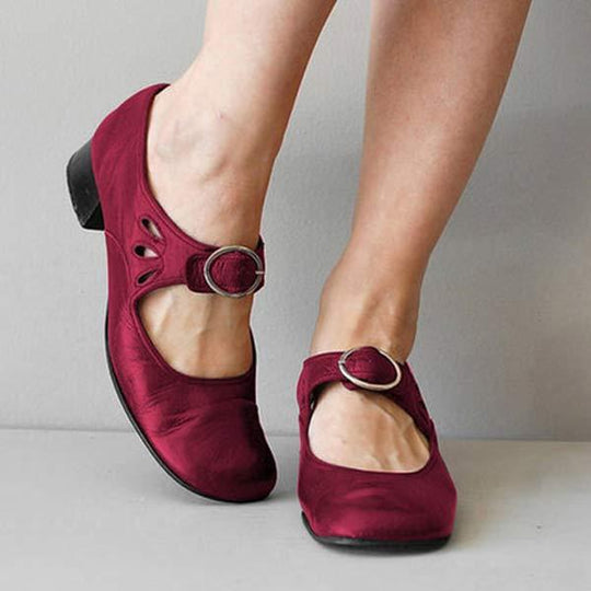 Heidi-Mode | Jahrgang Schuhe mit Abgerundeter Zehenpartie