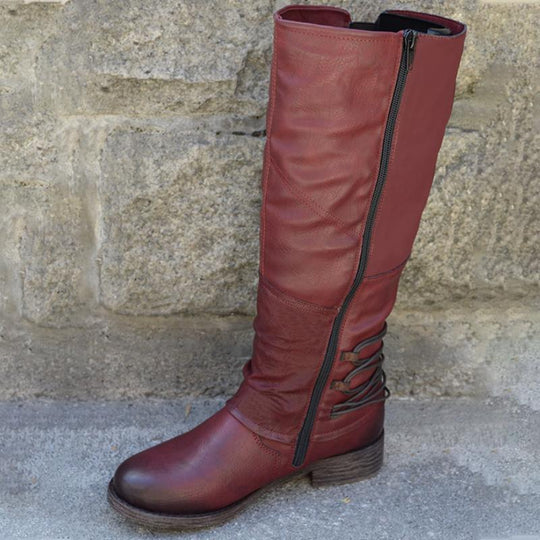 Heidi-Mode | Leder Cowboy Stiefel mit Absatz für Frauen