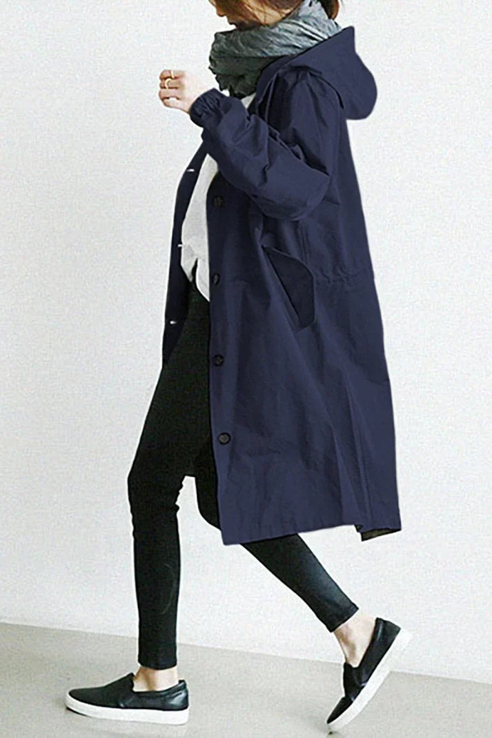 Heidi-Mode | Trench-Coat Imperméable Avec Capuche