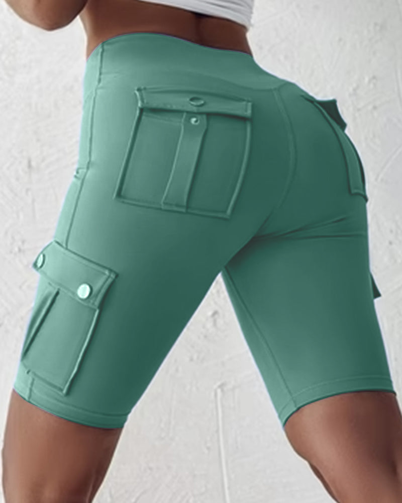 Heidi-Mode | Damen Freizeit-Shorts mit Taschen Unifarben