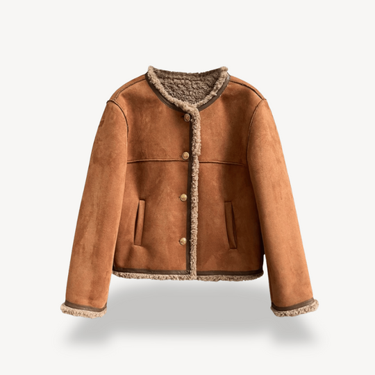 Heidi-Mode | Damen Kunstpelzbesatz Fleecegefütterte Jacke