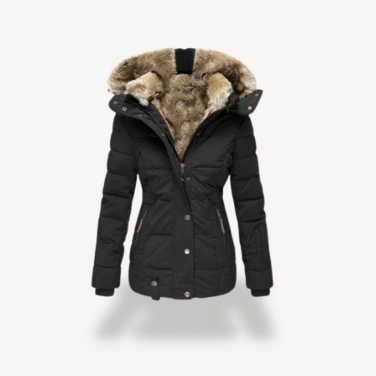 Heidi-Mode | Gepolsterte Faux-Fur Kapuzenjacke Damen