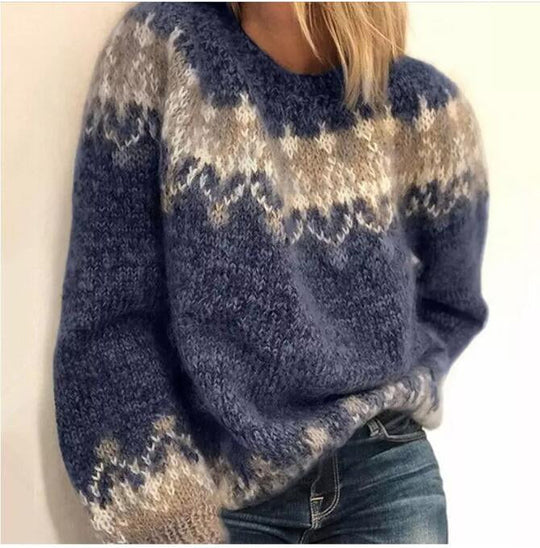 Heidi – Kräftig gestrickter Baumwollpullover mit schönem Muster