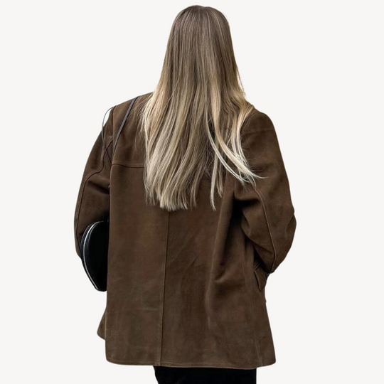 Heidi-Mode | Oversized Wildleder Blazerjacke Damen