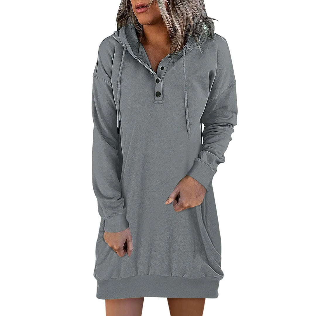 Damen Kapuzenpullover Kleid