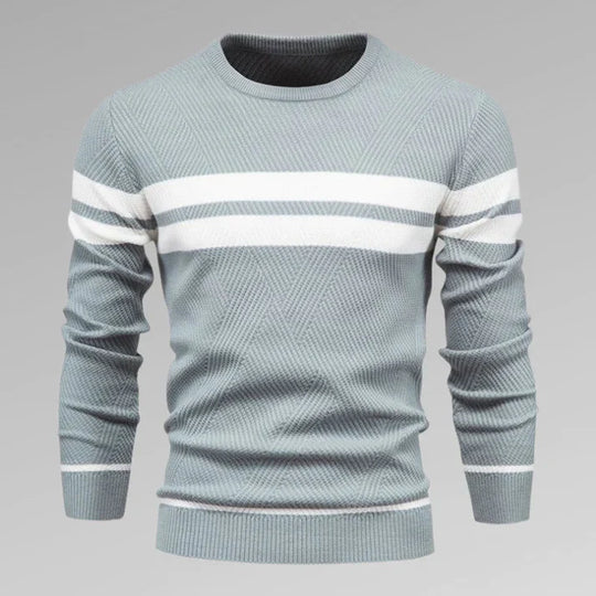 Heidi-Mode | Herren Gestreifter Strick Crew Neck Pullover