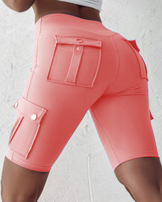 Heidi-Mode | Damen Freizeit-Shorts mit Taschen Unifarben