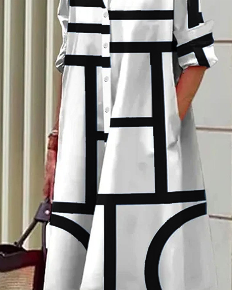 Heidi-Mode | Kleid mit Taschen und Geometrischem Druck