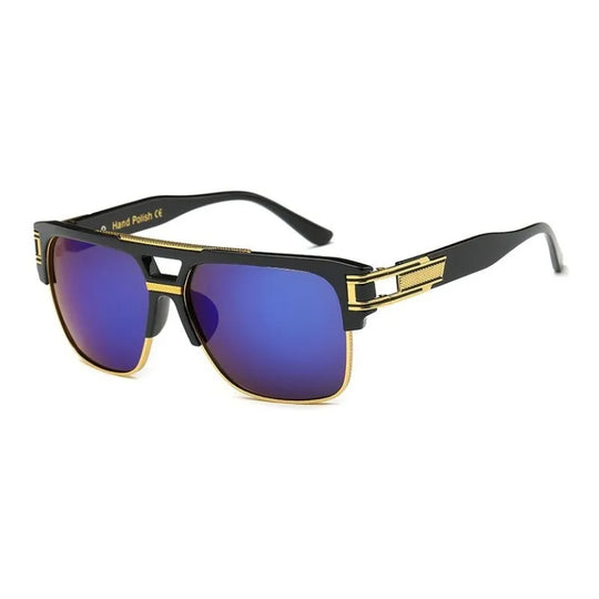 Heidi-Mode | Luxus Verspiegelte Linsen Quadratisches Rahmen Sonnenbrille