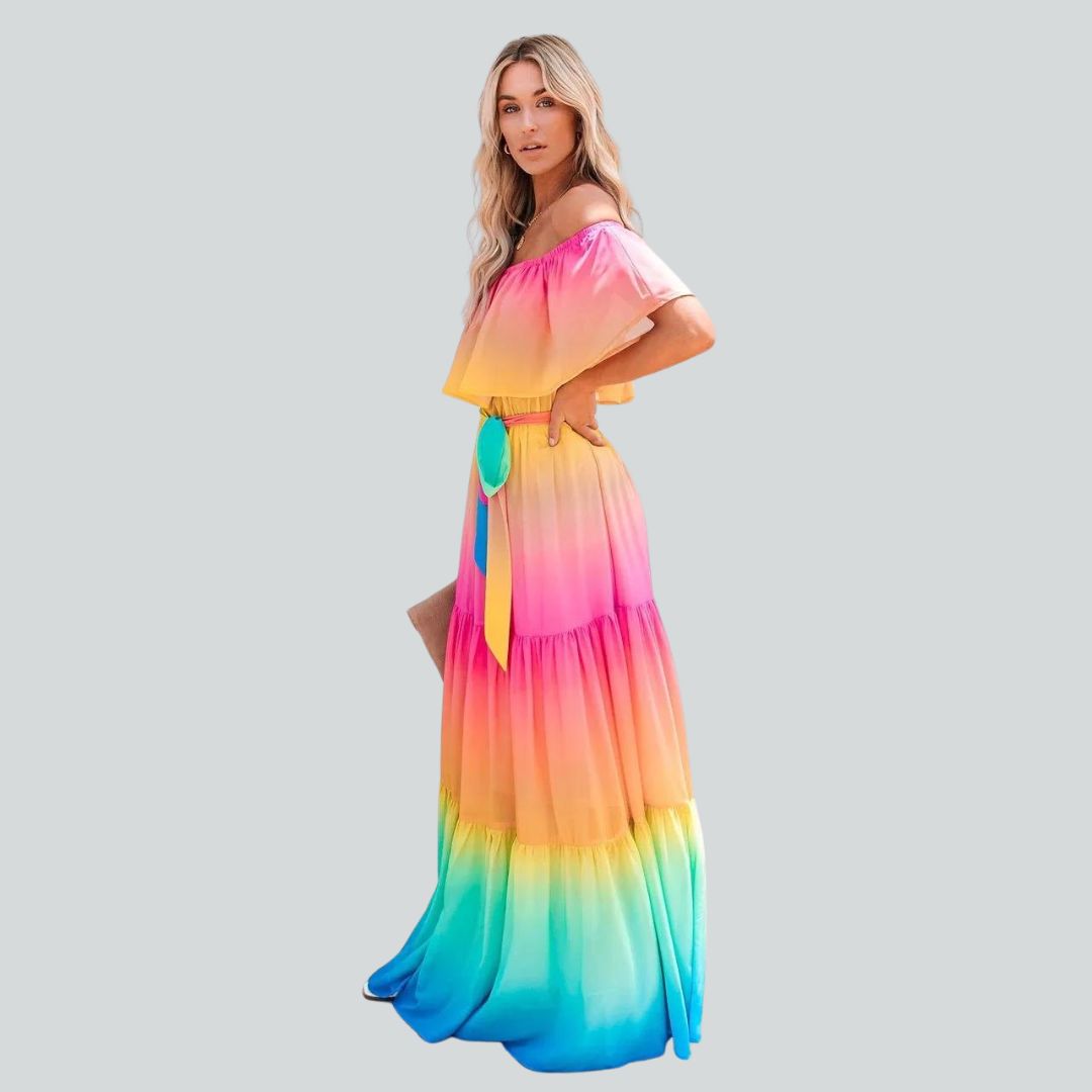 Heidi-Mode | Lange Kleid mit Volants