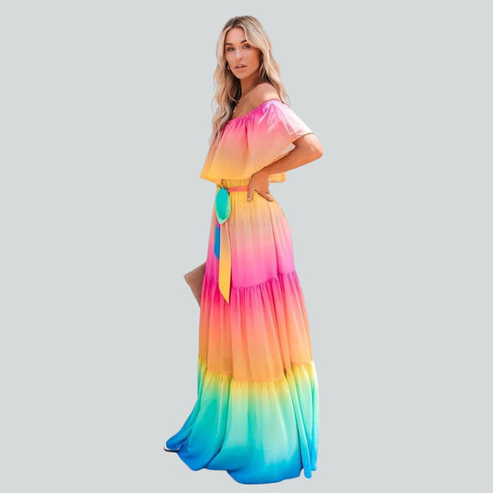 Heidi-Mode | Lange Kleid mit Volants