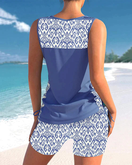 Heidi-Mode | Tankini mit Tribalprint und Gekreuzten Details