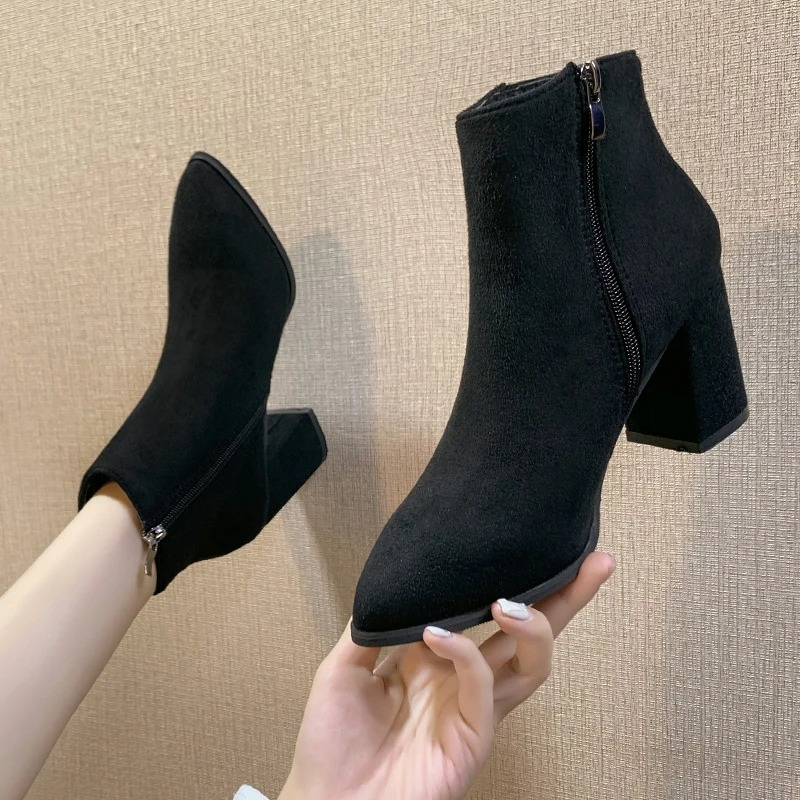 Heidi-Mode | Hochhackige Stiefeletten mit Seitlichem Reißverschluss Damen Stiefeletten