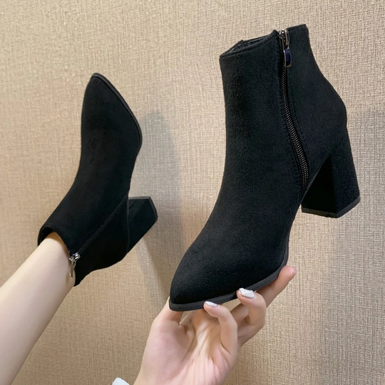 Heidi-Mode | Hochhackige Stiefeletten mit Seitlichem Reißverschluss Damen Stiefeletten