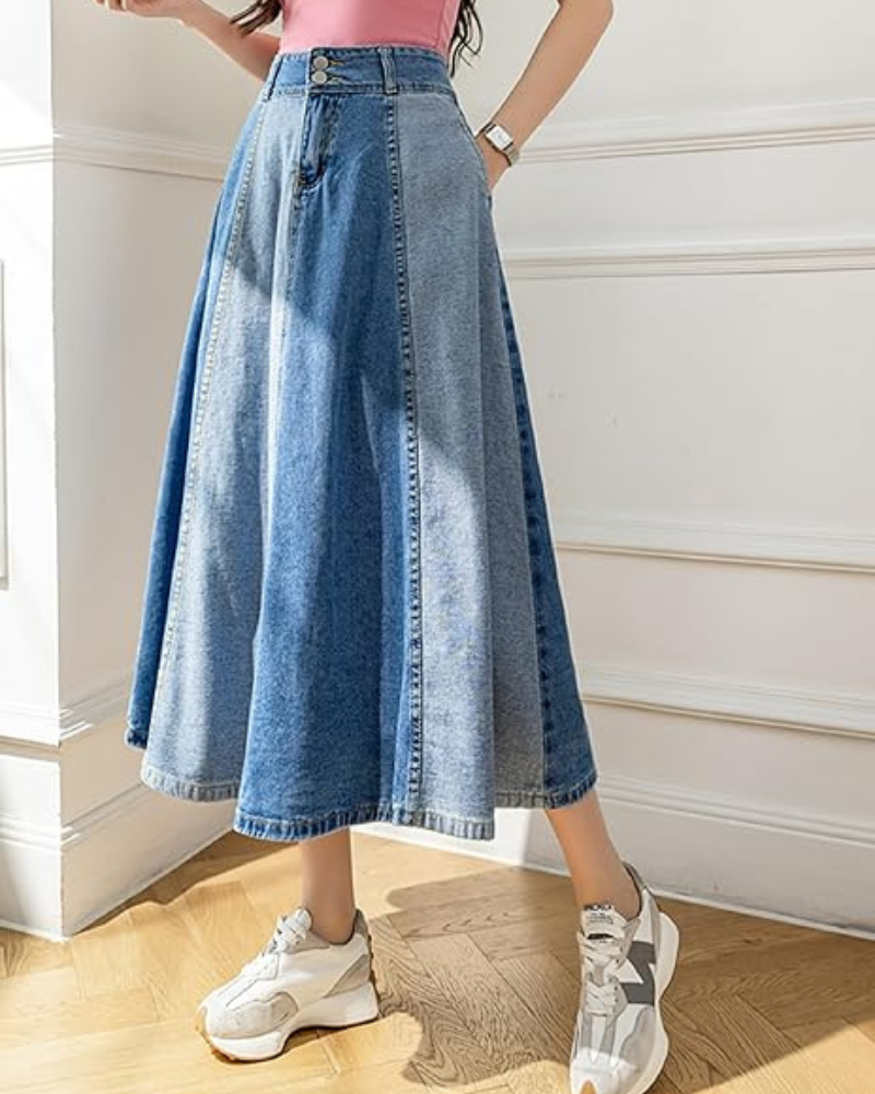 Heidi-Mode | Lange Jeansrock für Damen