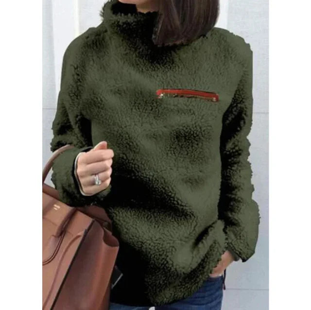 Heidi-Mode | Hoher Kragen Fleece Pullover