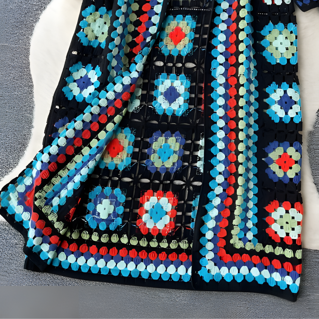 Heidi-Mode | Farbig Lang Strickjacke