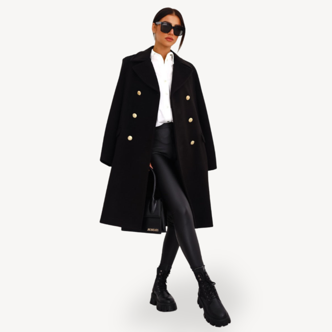 Heidi-Mode | Damen Doppelreiher Wollmantel