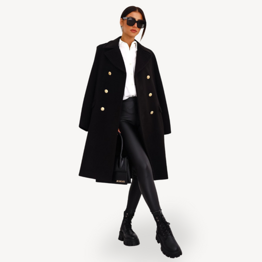 Heidi-Mode | Damen Doppelreiher Wollmantel