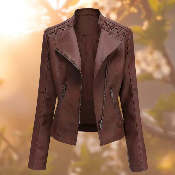 Heidi-Mode | Vegane Lederjacke mit Taschen für Frauen