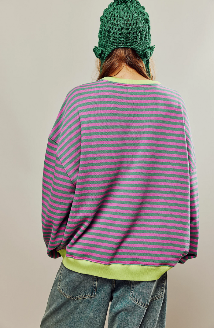 Heidi-Mode | Gestreifter Lässiger Strickpullover