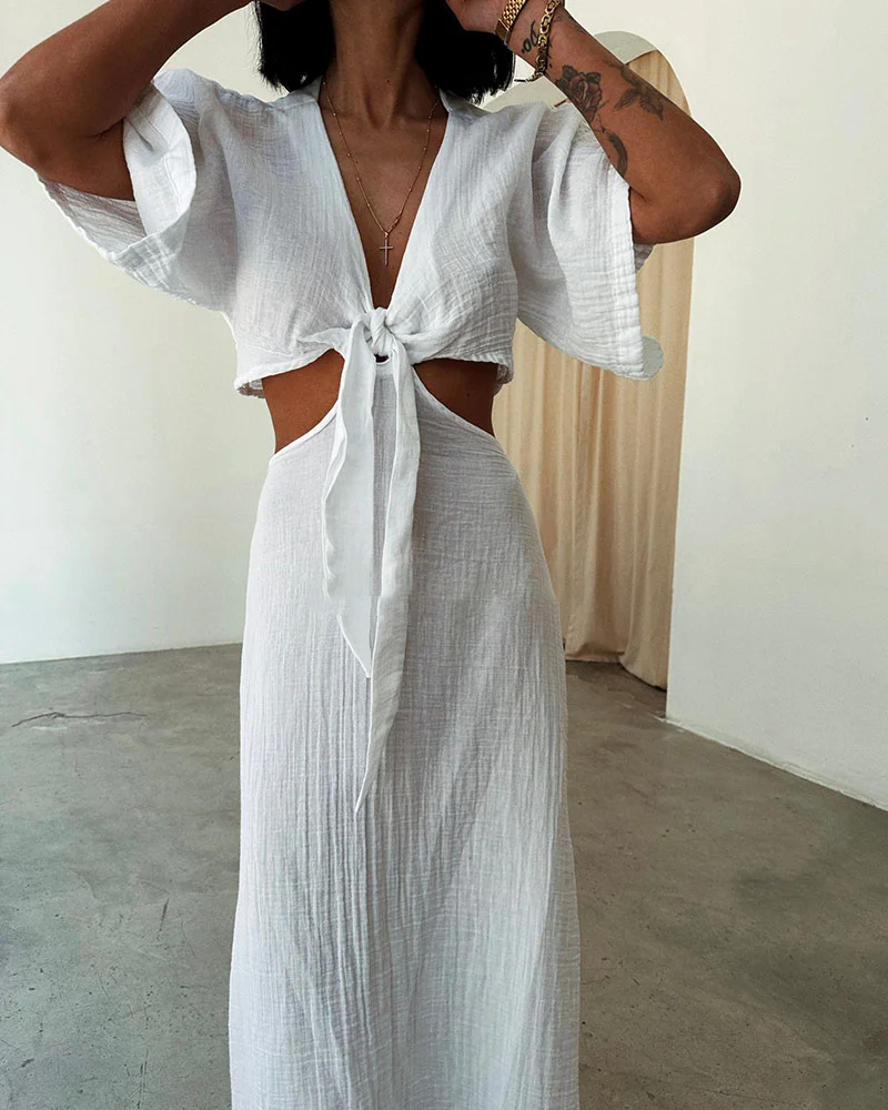 Heidi-Mode | Schönes Kleid mit Offener Taille und Schnürungen