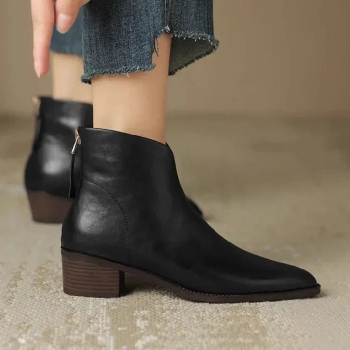 Heidi-Mode | Damen Spitzlederschuhe ankle boots