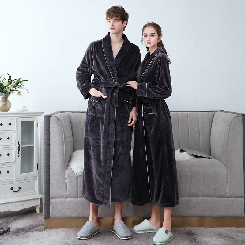 Heidi Mode | Wunderschöner Langer Flanell-Bademantel für Paare