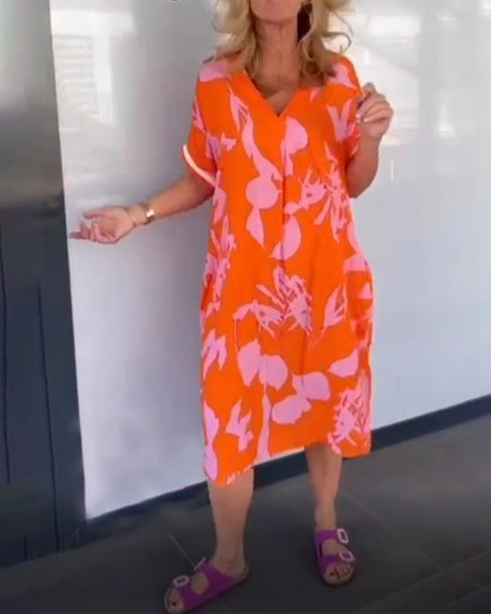 Heidi-Mode | Lässiges, Lockeres Kleid mit Aufdruck