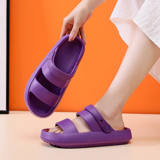 Heidi-Mode | Orthopädische Sandalen Comfort Plus Pantoletten mit Doppelriemen Gepolsterte, Lässige Slip-On-Sandalen
