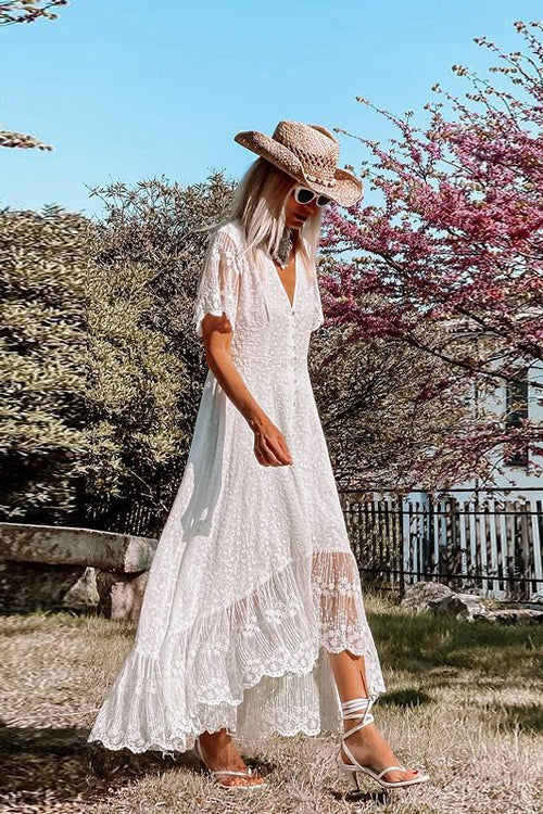 Heidi-Mode | Fabulous Phenomenon Blonde Bestickte Maxi Kleid