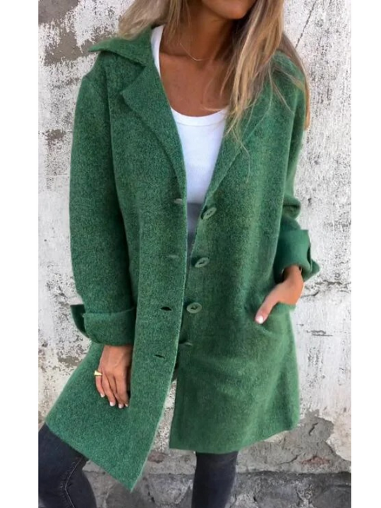 Heidi-Mode | Lange Strickjacken Damen Elegante Strickjacke mit Knöpfen