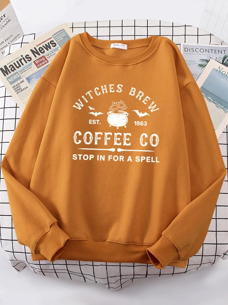 Heidi-Mode | Lustiges Sweatshirt mit "witches Brew Coffee Co" Print Damen Pullover