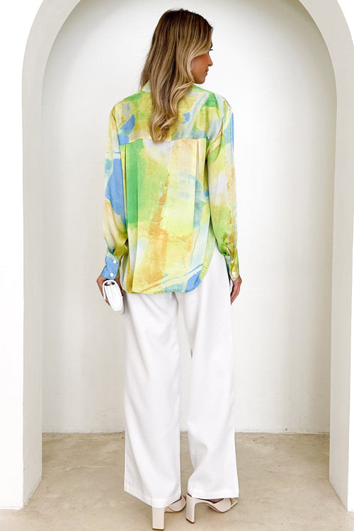 Heidi-Mode | Help You Out Print Kragen Langarm Zu Top