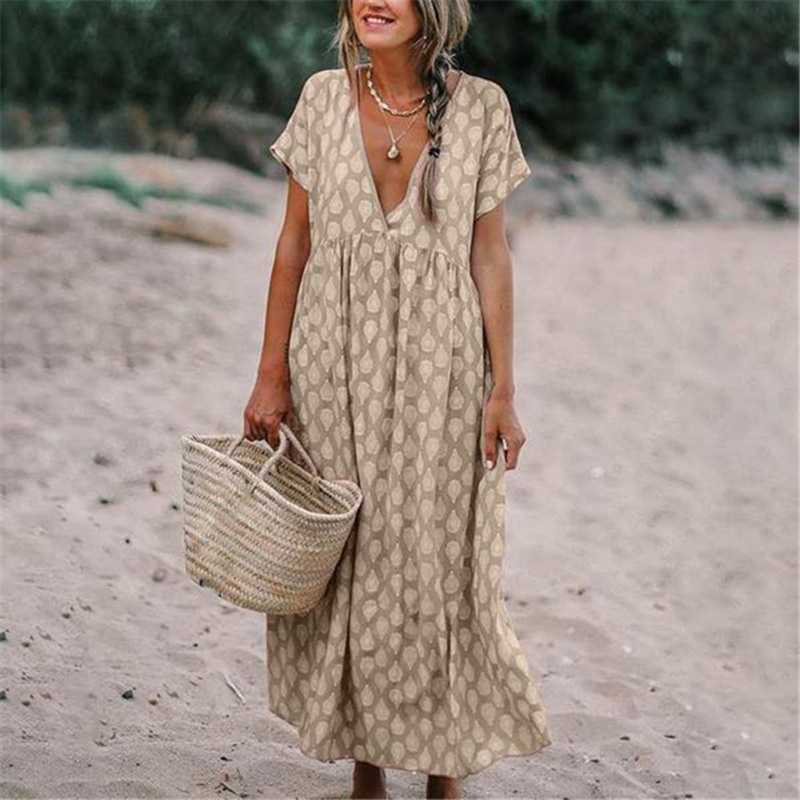 Heidi – Stylisches Bohemian-Kleid mit V-Ausschnitt