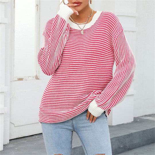 Heidi-Mode | Trendy Gestreepte Sweater Voor Vrouwen