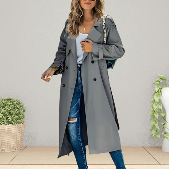 Heidi-Mode | Stilvoller Langer Trenchcoat - Bequem & Warm