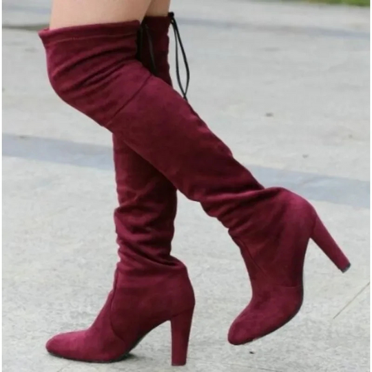 Heidi-Mode | Overknee Stiefel Damen Plattformschuhe, Bequeme Passform