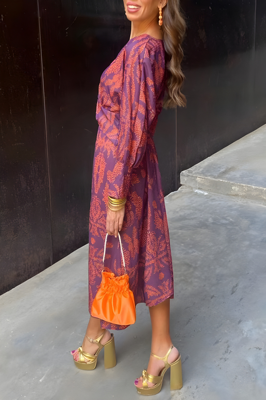 Heidi-Mode | Knotendes V-Ausschnitt Maxikleid