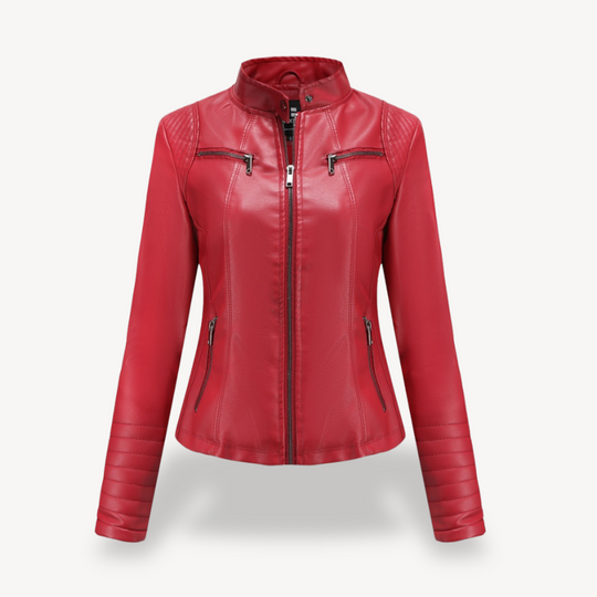 Heidi-Mode | Klassische Biker Kunstlederjacke Damen