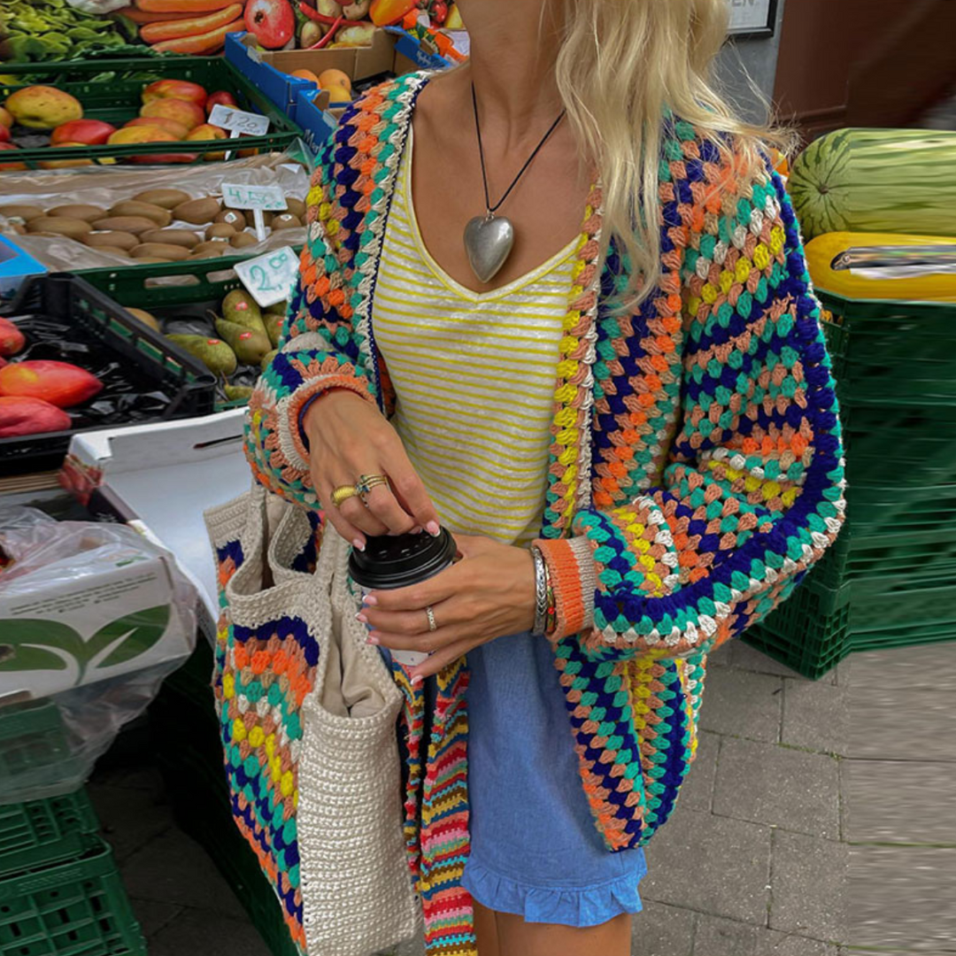 Heidi-Mode | Regenbogen Strickjacke