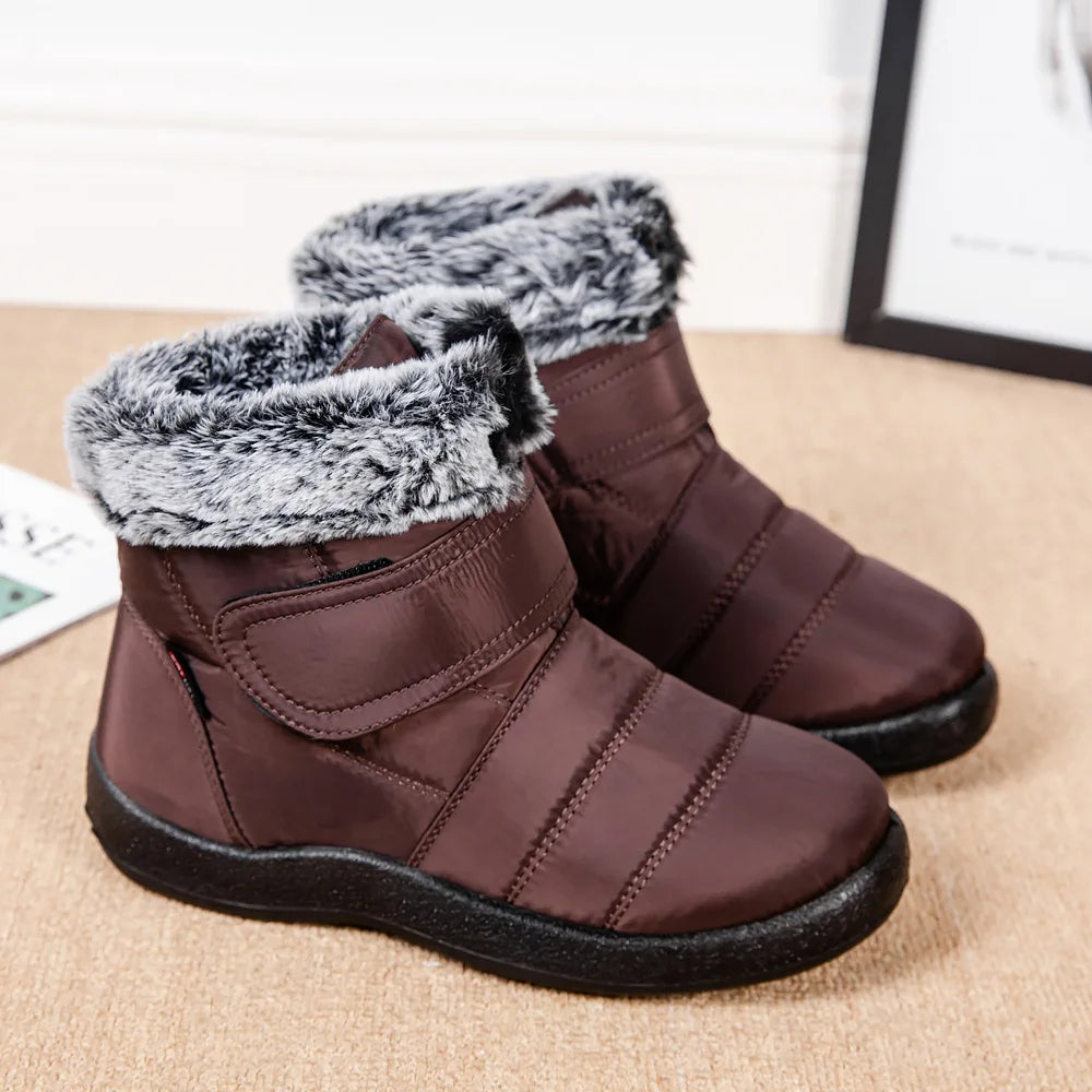 Heidi-Mode | Damen Wasserdichte Stiefel Aus Schlaufenkaninchenfell
