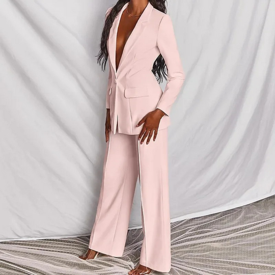 Heidi-Mode | Langärmeliges Blazer Hosen Set Für Frauen