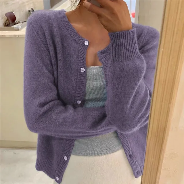 Heidi-Mode | Unifarbener Sommer Strickjacke Damen