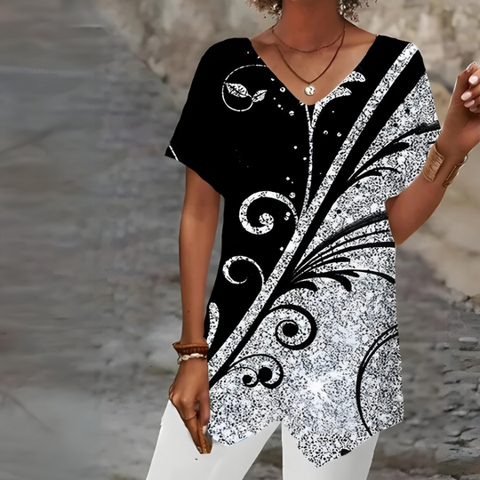 Heidi-Mode | Trendy T-Shirt mit V-Ausschnitt