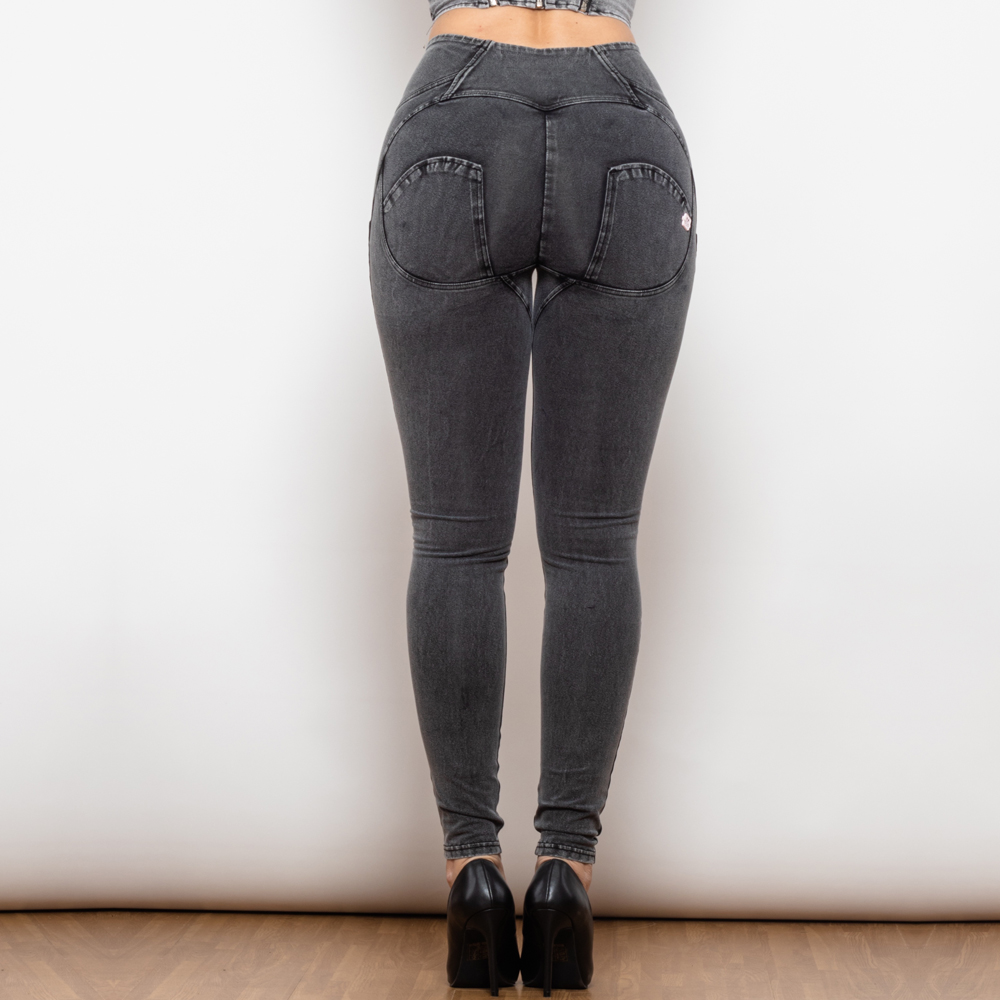 Heidi-Mode | Graue Enge Jeans mit Hoher Taille
